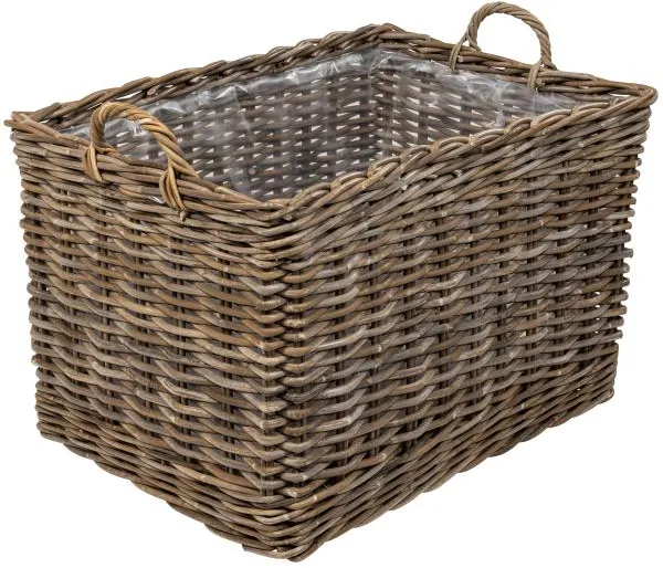 Avlång korg med hjul 82x57x52cm