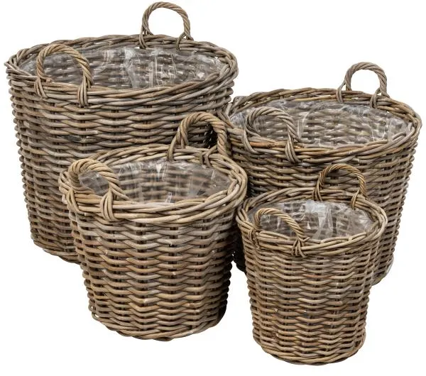 Korgset runt med handtag