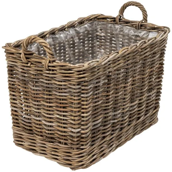 Avlång korg med hjul 68x42x45cm