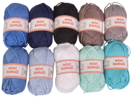 Järbo Minibomull Garnpaket 09 Blå och Grå Nyans 10g - 10 st - Järbo Minibomull Garnpaket 09 Blå och Grå Nyans