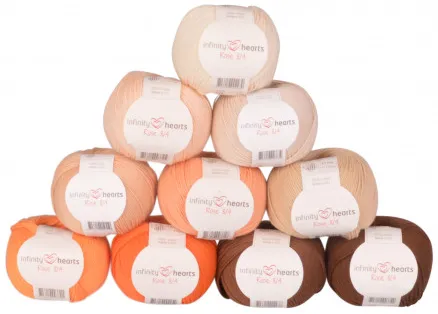 Infinity Hearts Rose 8/4 Garnpaket 29 Bruna och Orange Toner - 10 st - Bruna och Orange Toner