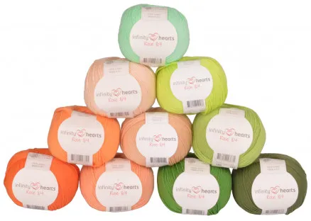 Infinity Hearts Rose 8/4 Garnpaket 26 Orange och Gröna Nyans - 10 st - Orange och Gröna Nyans