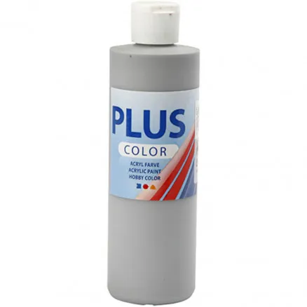 Plus Color hobbyfärg, regngrå, 250 ml/1 fl.