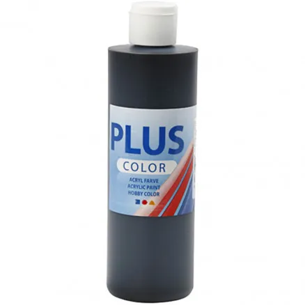 Plus Color hobbyfärg, svart, 250 ml/1 st.