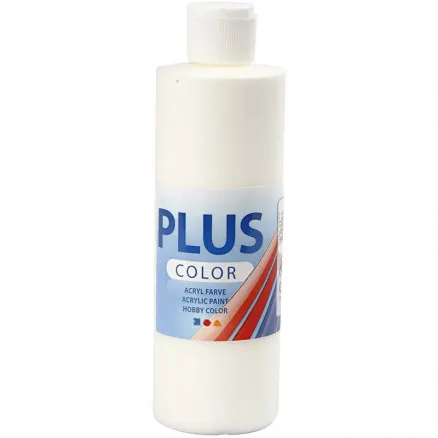 Plus Color hobbyfärg, brutet vitt, 250 ml